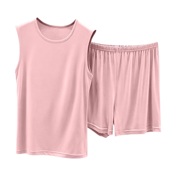 Shorts Pajamas Sets for Women Summer Soft Modal Sleepwear Sleeveless Versatile Comfy 2 Piece Lounge Set