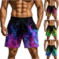 thumbnail image 1 of Shorts Para Hombre Mens Shorts Men's Casual Homewear Flame Printing Funny Printed Trousers Beach Sports Shorts Fast-Drying Trousers Light Blue XXXL, 1 of 9