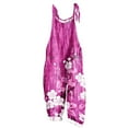 thumbnail image 1 of Shorts Romper for Women Floral Jumpsuits for Women Linen Loose Casual Summer Rompers Boho Rompers Wide Leg Bib Overall with Pockets Sleeveless Romper Dress 3XL, 1 of 5