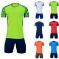thumbnail image 1 of Shorts Set 2 Pieces Teen Trendy Outfits Fashionable Children's Casual Short Sleeved Round Neck With Shorts Sports Breathable Set Green 12 Years, 1 of 4