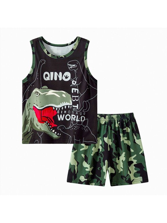 Shorts Sets for Boy Clothes Sets Cool Tie Dye Print Tank Top and ShortsBoys Playwear Summer Outfits