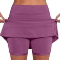 thumbnail image 1 of Shorts Skorts for Women Summer Casual Elastic High Waisted Mid Waist Skort Active Skirt Flowy Shorts with Pockets S-5XL, 1 of 7