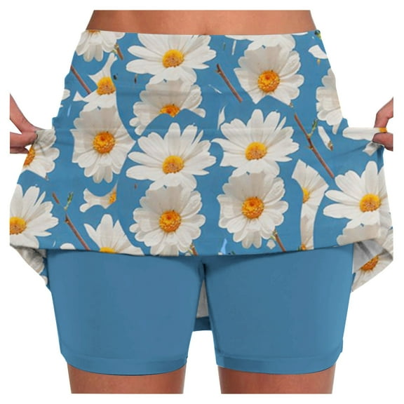Shorts Skorts for Women Summer Elastic High Waisted Skirt Sports Skorts New Fashion Casual Jean Shorts with Pockets S-5XL