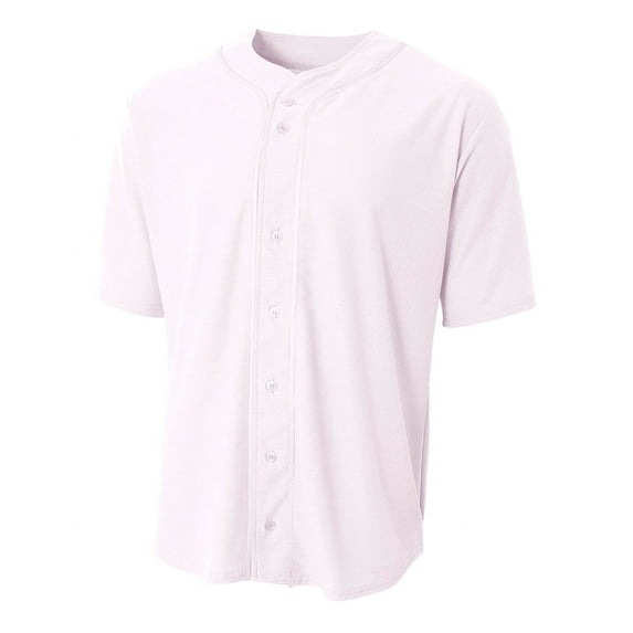 Shorts Sleeve Full Button Baseball Top - WHITE - 3XL N4184