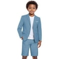 thumbnail image 1 of Shorts Suit for Boys 2 Piece Slim Fit Summer Suits Kids Tuxedos Outfits Blazer Shorts Set for Beach Wedding, 1 of 6
