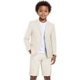 thumbnail image 1 of Shorts Suit for Boys 2 Piece Slim Fit Summer Suits Kids Tuxedos Outfits Blazer Shorts Set for Beach Wedding, 1 of 7