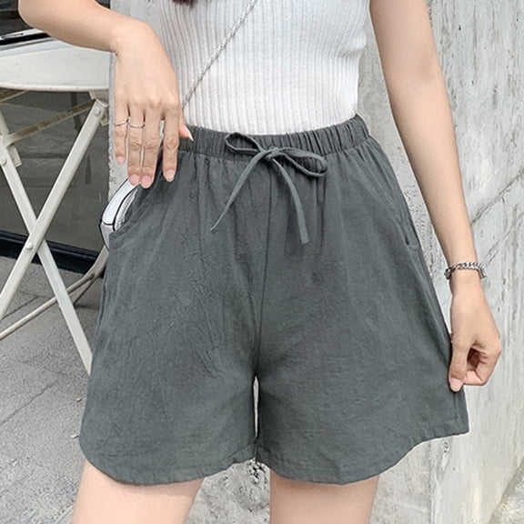 Shorts Summer A Word Outside Wear Five Broad Leg Large Size High Waist Loose Sports Three Imitated Linen Casual Pants Women Womens Tee Shirts Short Sleeve Silk Pajamas for Women Shorts Set Womens