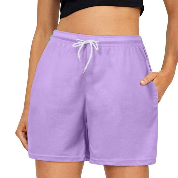Shorts for Women, Active Shorts for Women,Women's Casual Summer Shorts Comfy Elastic High Waist Running Shorts with Pockets for Women Sports and Everyday Wear