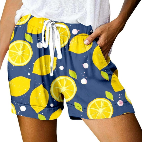 Shorts for Women, Athletic Shorts for Women,Women's Casual High Waisted Sports Shorts with Pockets Loose Fit and Lace Up Design for Active Stylish Print for Everyday Wear