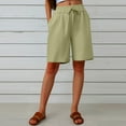 thumbnail image 1 of Shorts for Women under $5! Cagogo Women's Bermuda Shorts Linen Beach Shorts Knee Length Long Comfy Drawstring Walking Shorts Summer Casual Loose Wide Leg Lounge Short with Pockets, 1 of 8