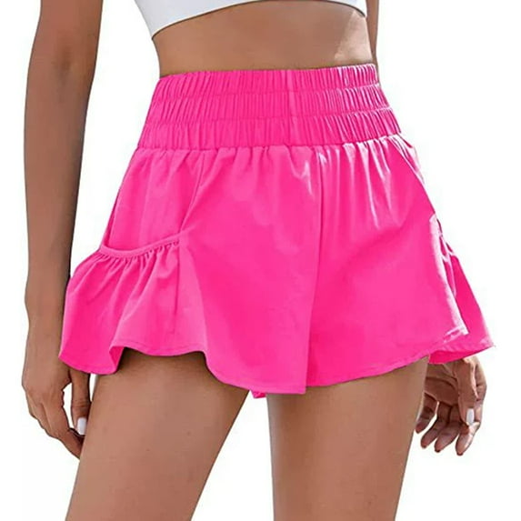 Shorts for Women, Compression Shorts for Women,Women's Fitness Running Sports Elastic Waist Pocket Shorts for Active Comfortable Lightweight Design for Workouts and Casual Outings