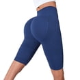 thumbnail image 1 of Shorts For Women High Waist Knee Length Yoga Biker Shorts Butt Lifting Workout Shorts Soft Polyester & Spandex Fabric Breathable For Gym & Running L Yoga Shorts, 1 of 8