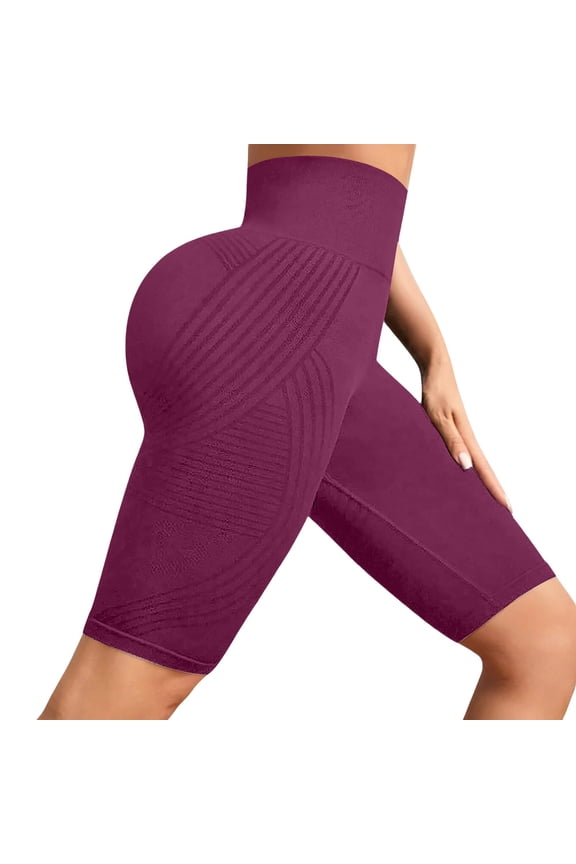 Shorts For Women Hip Lifting Fitness Shorts Textured Compression High Waisted Tight Fit Yoga Shorts Soft Blended Fabric Ideal For Daily & Casual Occasions S Yoga Shorts