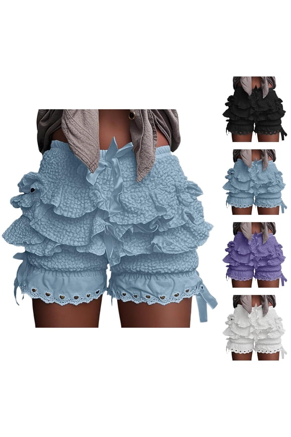 Shorts Women Layered Cake Stacked Girls Shorts Tiered Ruffles Fashion Bottom for Party and Performance