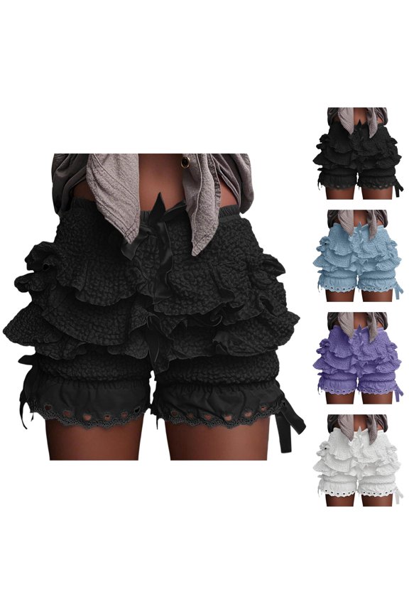 Shorts Women Layered Cake Stacked Girls Shorts Tiered Ruffles Fashion Bottom for Party and Performance