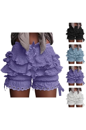 Shorts Women Layered Cake Stacked Girls Shorts Tiered Ruffles Fashion Bottom for Party and Performance