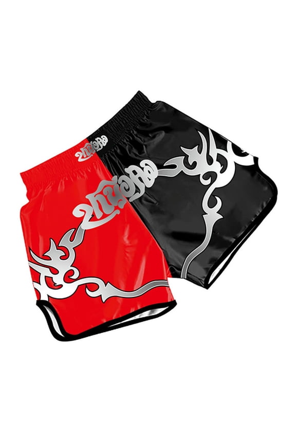 Shorts Women Muay Thai Shorts High Performance Arts Training Split Side Mma Sports Red L