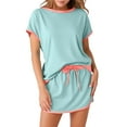 thumbnail image 1 of Shorts for Women, Sports Shorts for Women,Trendy Women's Shorts Suit Casual 2 Piece Set with Lattice Short Sleeve Top and Matching Bottoms for Everyday and Wear, 1 of 9