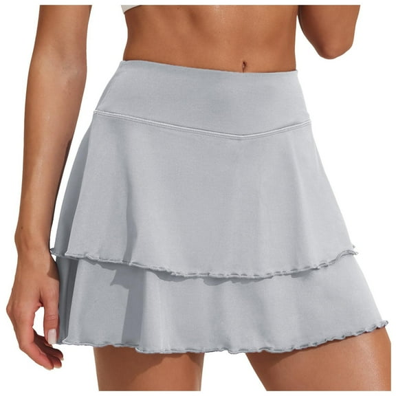 Shorts for Women Summer Double Layered Pleats Tennis Skirts High Waisted Skirt Workout Athletic Skort Sports Skirts Baggy Dressy Casual Womens Jorts with Pockets S-2XL