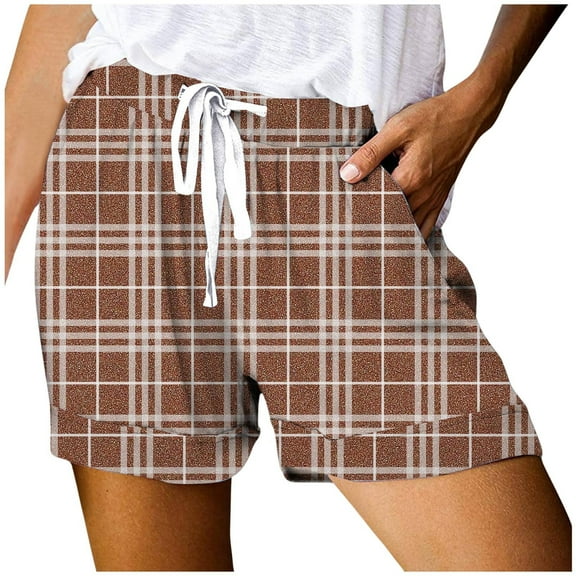 Shorts for Women Trendy, Compression Shorts for Women,Women's Summer Casual Lightweight Drawstring Shorts with Pockets Elastic Waist Comfortable Fit Smart Daily Fashion