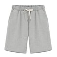 thumbnail image 1 of Shorts For Women Trendy Summer Solid Color High Waist Thin Drawstring Straight Leg Versatile Practical Comfortable Breathable Gathering Vacation Travel Attire Short Pants, 1 of 5