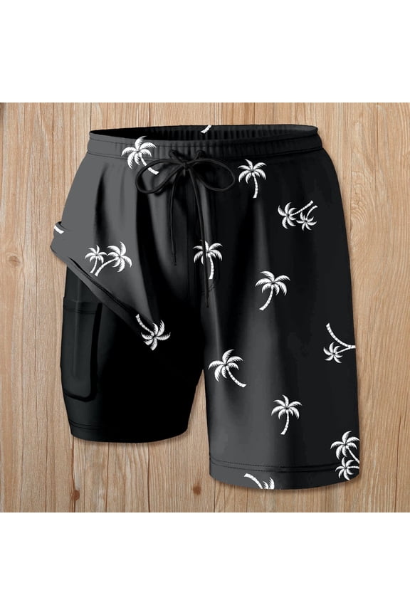 Shorts for Women Versatile Summer Shorts with Double Layer Design and Inner Pocket for Daily Wear Lightweight Beachable Bottoms Breathable Comfort and Convenient casual style Black S
