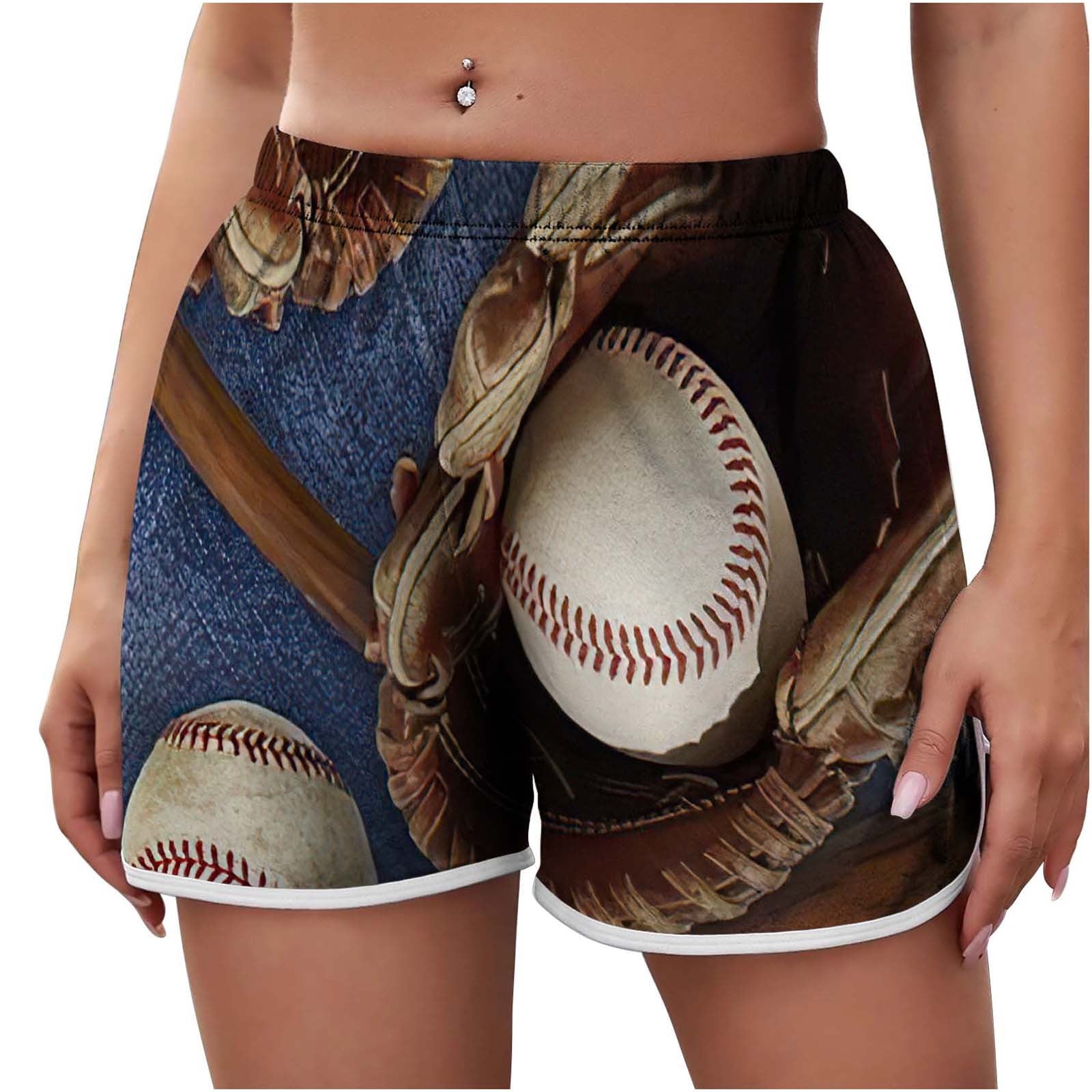 Shorts for Women, Women'S Lightweight Summer Casual Elastic Waist Baseball  Print Shorts Baggy Comfy Beach Shorts Outlet Deals Overstock Clearance  Unclaimed Packages #3 