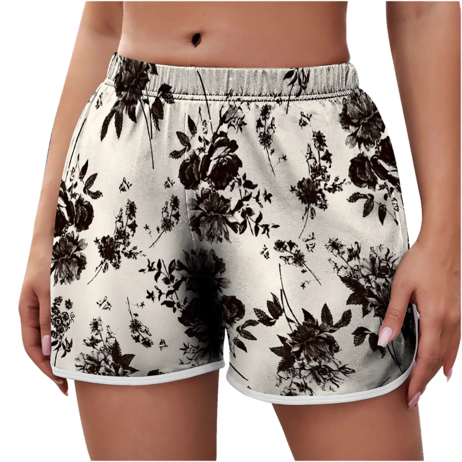 Shorts for Women, Women'S Lightweight Summer Casual Elastic Waist Print