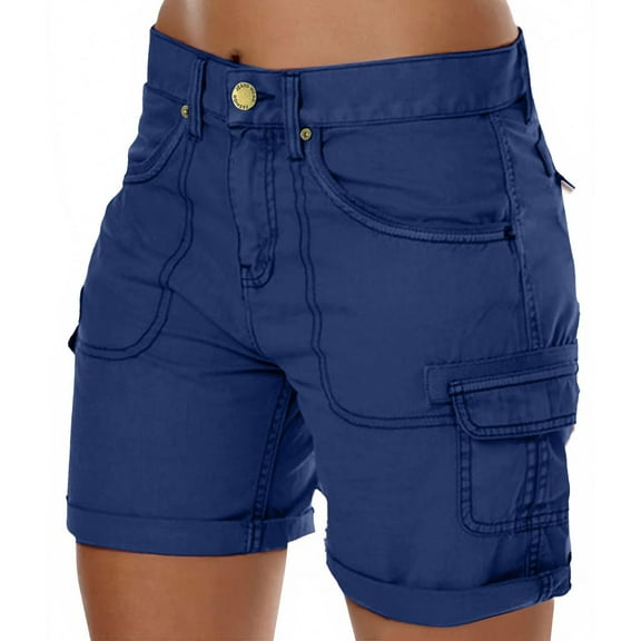 Shorts for Women Yoga Shorts Club Summer Travel Airport Festival Fit Women's Loose Solid Color Mini Pant Summer Beach Shorts Buttons Short Hot Pants Cargo Shorts