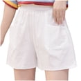 thumbnail image 1 of Shorts Womens Clearance Women's High Waist Linen Loose Casual thin Wide Leg Linen Shorts, 1 of 7