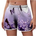thumbnail image 1 of Shorts Womens Clearance Women's Lightweight Shorts Casual Print Short Pants Elastic Waist Drawstring Comfy Shorts, 1 of 6