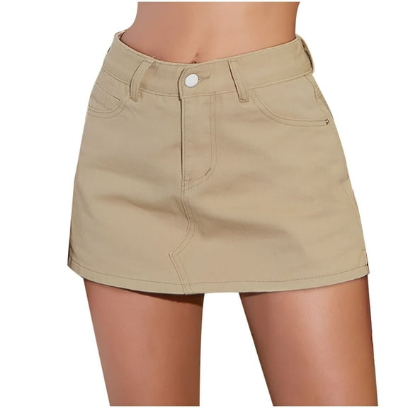 Shorts Womens Clearance Women's Summer Fashion Design High Waist One Button Comfortable Stretch Denim Skirts