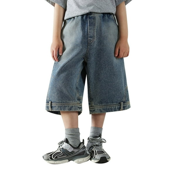 Shorts for Boys Boys Fashion Boys Summer Baggy Elastic Waisted Denim Cargo Shorts 3 13 Years Old