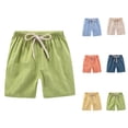 thumbnail image 1 of Shorts for Boys Boys Summer Outfits Summer Children Kids Boy Girl Linen Casual Shorts Elastic Waist Pants Clothes, 1 of 4