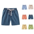 thumbnail image 1 of Shorts for Boys Boys Summer Outfits Summer Children Kids Boy Girl Linen Casual Shorts Elastic Waist Pants Clothes, 1 of 5
