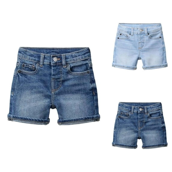 Shorts for Boys Boys Summer Shorts Boys Denim Shorts For Summer Casual Comfortable Korean Style Solid Color Five Pocket Design Elastic Waistband