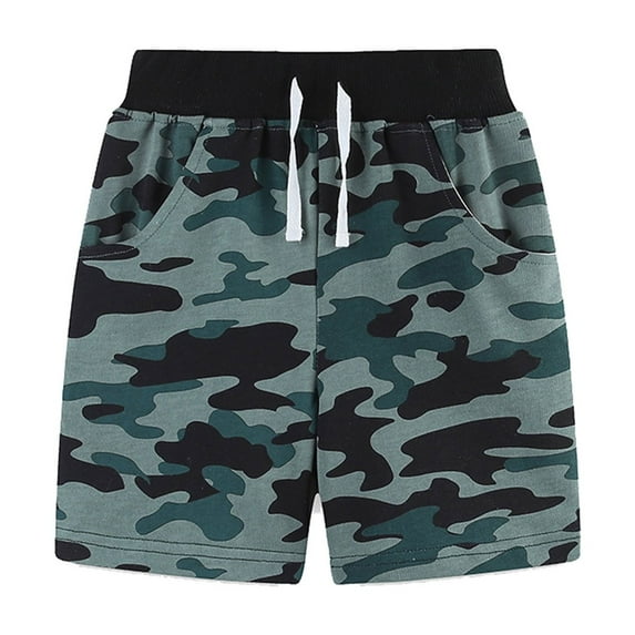 Shorts for Boys Casual Camouflage Sports Gym Shorts with Drawstring Elastic Waist Outwear Short Pants Size 5 Y-6 Y