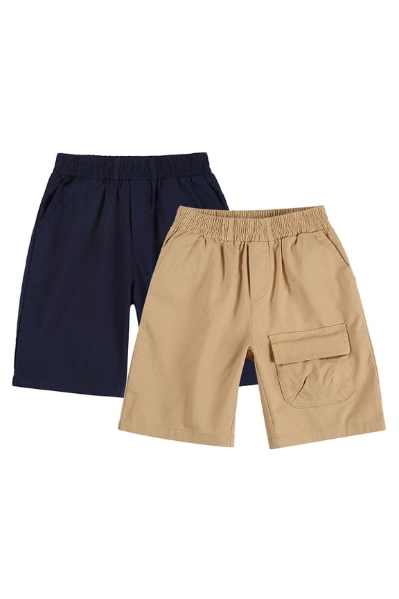 Shorts for Boys Kids Solid Seven Point Shorts Woven Casual Summer Blue 4-5Y
