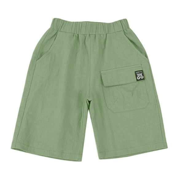 Shorts for Boys Mid Waiste Comfort Waist Casual Jean Shorts White Shorts 4th of July,Size 5 Years-6 Years
