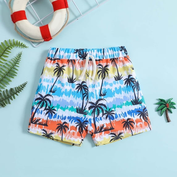 Shorts for Boys Summer Printed Swim Trunks, Casual Beach and Pool Shorts with Fun Patterns Multicolor c 2 Years