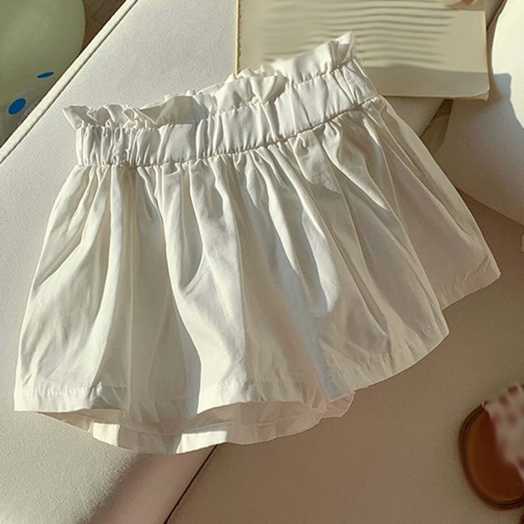 Shorts for Girls 10-12 Summer Casual High Waisted Girls Shorts Comfy Flowy Running Ruffle Short Pants with Pockets