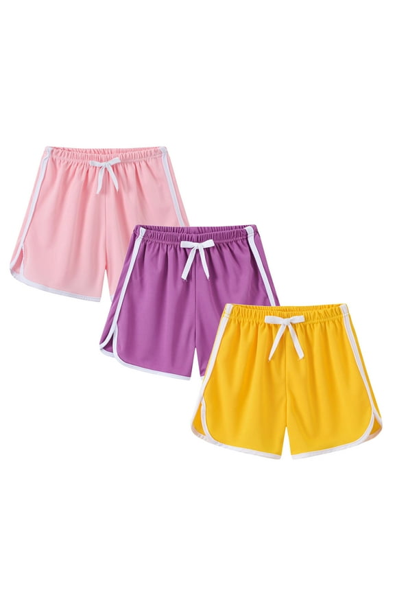 Shorts for Girls Dgankt 3 Pack: Girls Athletic Performance Dry-Fit Running Shorts with Drawstring Girls Biker Shorts
