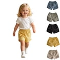 thumbnail image 1 of Shorts for Girls Yellow High Waisted Athletic Causal Girls Summer Clothes Shorts for Kids Girls9-12 Months, 1 of 5