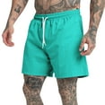 thumbnail image 1 of JIKNTTR Shorts for Men 5 inch Solid Color Beach Fitness Elastic Waistband Short with Pockets Quick Dry Activewear Inseam Running Gym Shorts, 1 of 9
