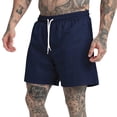 thumbnail image 1 of Shorts for Men 5 inch Solid Color Beach Fitness Elastic Waistband Short with Pockets Quick Dry Activewear Inseam Running Gym Shorts, 1 of 8