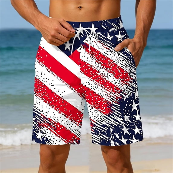 Shorts for Men Athletic Printed Quick-Dry Swim Trunks with Elastic Drawstring Waist and Pocket, Beach and Pool Shorts Beige XXL