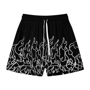 Shorts for Men Bike Drawstring Graphic Print Shorts Mens Jogger Shorts L