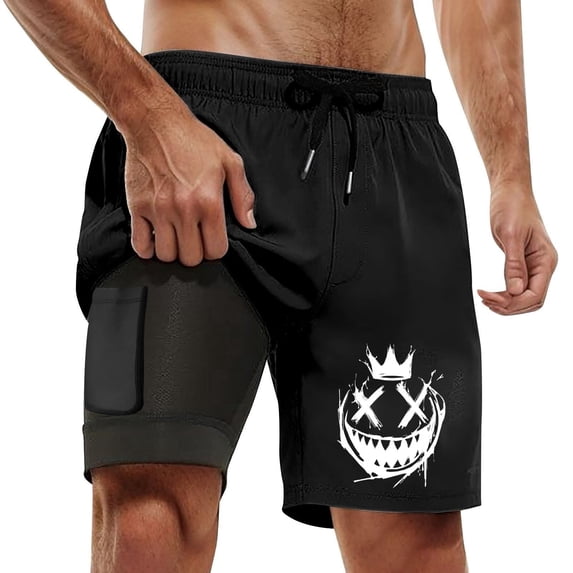 Shorts for Men Board Shorts Outdoor Leisure Layer Stylish Printed Swim Trunks Summer Fall Versatile Beach Shorts