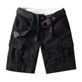 thumbnail image 1 of Shorts for Men Cargo Summer Loose Straight Leg Casual Retro Heavy Wash Pocket Quarter Black Short Pants, 1 of 4
