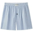 thumbnail image 1 of Shorts for Men Casual Men's Spring Summer Striped Woven Loose Fit Casual Lightweight Shorts Sleep Pants for Home Blue L, 1 of 7
